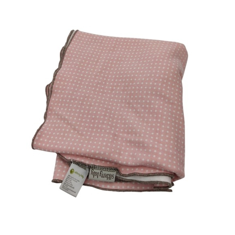 Silkberry Baby Kids Coquette Cottage Organic Cotton Eco Polka Dot Blanket Pink
